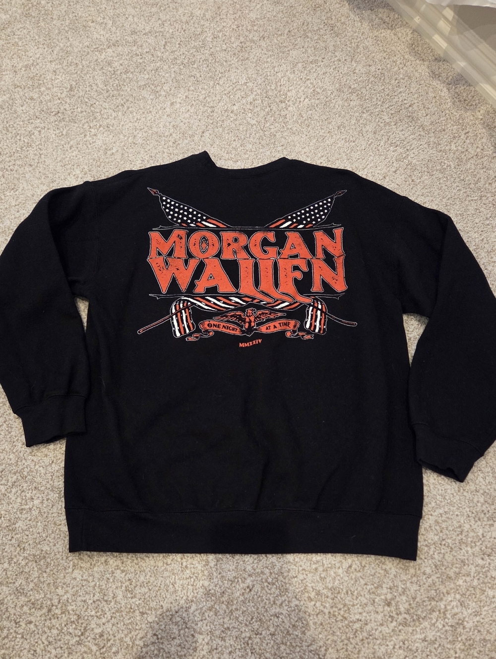 MORGAN WALLEN- Black Graphic Crewneck Sweatshirt